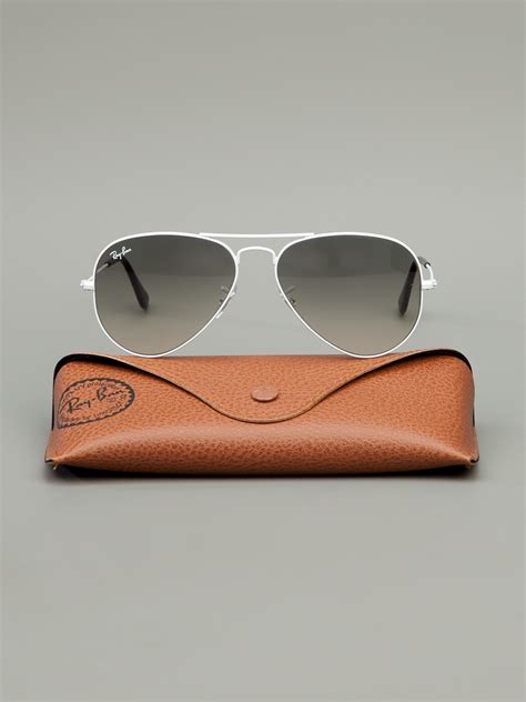 white aviator ray ban sunglasses.